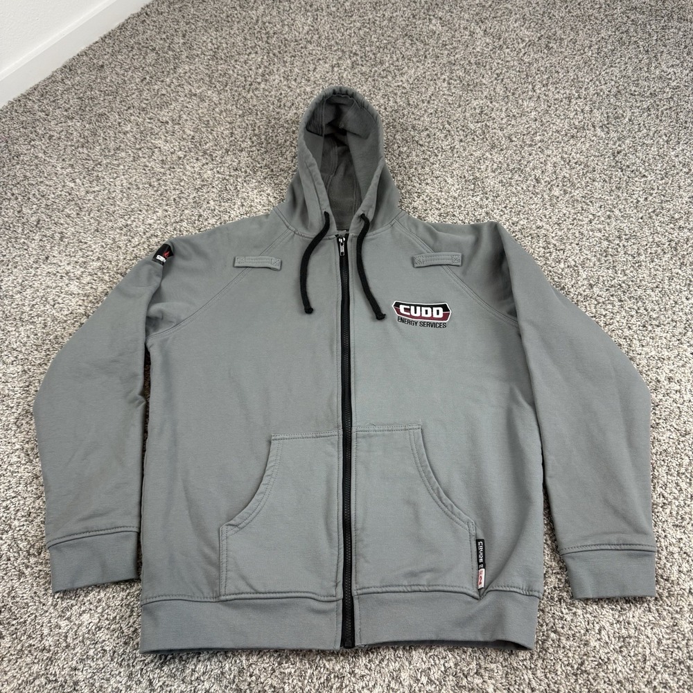 CRUDE FR Full Zip Hoodie Mens Medium Gray Flame Resistant CAT2 2112